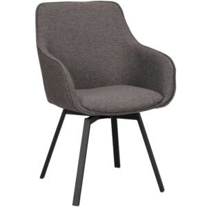 &Scaron;ed&aacute; otočn&aacute; j&iacute;deln&iacute; židle ROWICO ALISON s černou podnož&iacute;