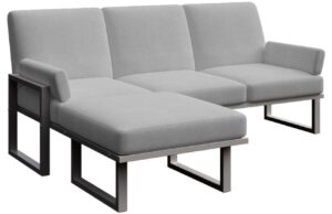 &Scaron;ed&aacute; rohov&aacute; zahradn&iacute; pohovka MESONICA Soledo s antracitovou podnož&iacute; 205 cm