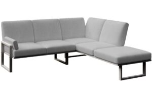 &Scaron;ed&aacute; rohov&aacute; zahradn&iacute; pohovka MESONICA Soledo s antracitovou podnož&iacute; 216 cm