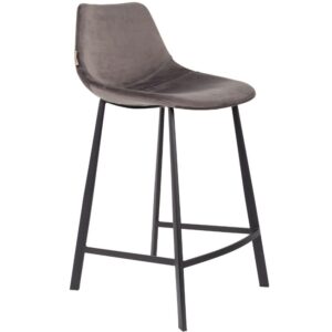 &Scaron;ed&aacute; sametov&aacute; barov&aacute; židle DUTCHBONE Franky 65 cm