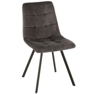 &Scaron;ed&aacute; sametov&aacute; j&iacute;deln&iacute; židle J-line Morgy