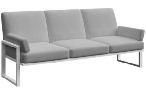 &Scaron;ed&aacute; tř&iacute;m&iacute;stn&aacute; zahradn&iacute; pohovka MESONICA Soledo s b&iacute;lou podnož&iacute; 205 cm