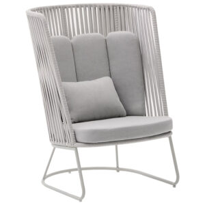 &Scaron;ed&eacute; kovov&eacute; zahradn&iacute; křeslo Kave Home Saconca II.