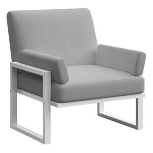 &Scaron;ed&eacute; zahradn&iacute; křeslo MESONICA Soledo s b&iacute;lou podnož&iacute;