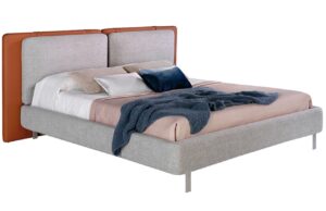 &Scaron;edo-hněd&aacute; čalouněn&aacute; dvoulůžkov&aacute; postel Angel Cerd&aacute; No. 7123