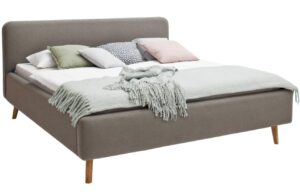 &Scaron;edo hněd&aacute; l&aacute;tkov&aacute; dvoulůžkov&aacute; postel Meise M&ouml;bel Mattis 180 x 200 cm