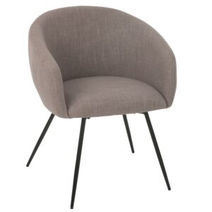 &Scaron;edohněd&aacute; čalouněn&aacute; j&iacute;deln&iacute; židle J-line Wahles