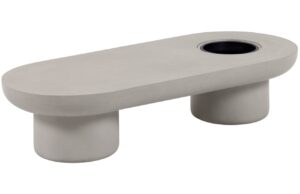 &Scaron;ed&yacute; betonov&yacute; zahradn&iacute; konferenčn&iacute; stolek Kave Home Taimi 140 x 60 cm