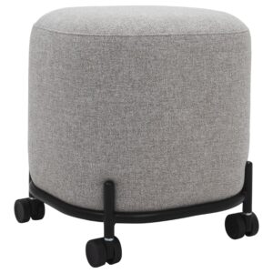 &Scaron;ed&yacute; čalouněn&yacute; taburet Tenzo Harry na kolečk&aacute;ch 42 x 42 cm