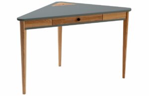 &Scaron;ed&yacute; lakovan&yacute; rohov&yacute; pracovn&iacute; stůl RAGABA ASHME 114 x 61 cm
