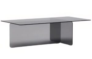 &Scaron;ed&yacute; skleněn&yacute; konferenčn&iacute; stolek Kave Home Zaren 120 x 60 cm