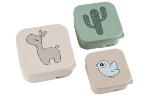 Set barevn&yacute;ch plastov&yacute;ch svačinov&yacute;ch boxů Done by Deer Deer friends III.