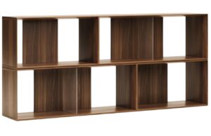 Set čtyř ořechov&yacute;ch modul&aacute;rn&iacute;ch polic Kave Home Litto