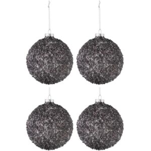 Set čtyř &scaron;ed&yacute;ch skleněn&yacute;ch v&aacute;nočn&iacute;ch ozdob J-Line Pia 10