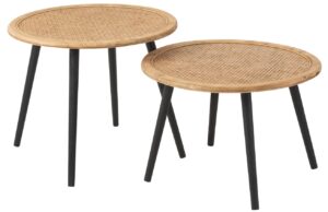 Set dvou bambusov&yacute;ch konferenčn&iacute;ch stolků J-line Bimbo 68/68 cm