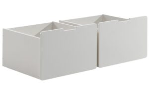 Set dvou b&iacute;l&yacute;ch lakovan&yacute;ch z&aacute;suvek k patrov&eacute; posteli Vipack Pino I. se skluzavkou