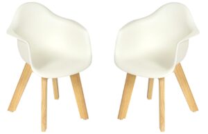 Set dvou b&iacute;l&yacute;ch plastov&yacute;ch dětsk&yacute;ch židliček Quax Walsh