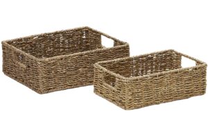 Set dvou dekorativn&iacute; ko&scaron;ů Kave Home Tossa 28x20 cm/36x27 cm z mořsk&eacute; tr&aacute;vy