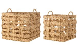 Set dvou dekorativn&iacute;ch ko&scaron;ů z př&iacute;rodn&iacute;ch vl&aacute;ken Bloomingville Marnie 43 x 43/ 36 x 36 cm