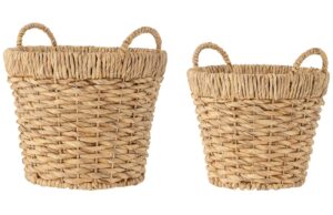 Set dvou dekorativn&iacute;ch ko&scaron;ů z vodn&iacute;ho hyacintu Bloomingville Meluna 34/39 cm