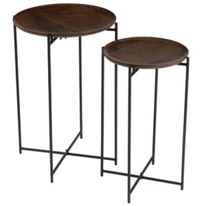 Set dvou dřevěn&yacute;ch odkl&aacute;dac&iacute;ch stolků J-line Sphere 31