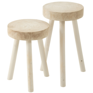 Set dvou dřevěn&yacute;ch stoliček J-line Polone 56/45 cm