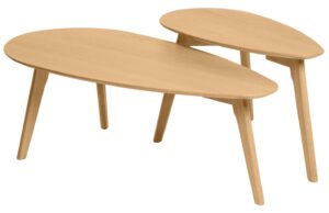 Set dvou dubov&yacute;ch konferenčn&iacute;ch stolků Somcasa Conrad 100/70 x 50/35 cm