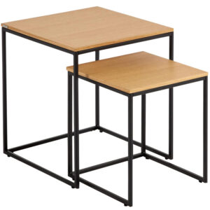 Set dvou dubov&yacute;ch odkl&aacute;dac&iacute;ch stolků Kave Home Yoana 35x35/ 45x45 cm