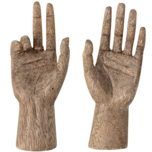 Set dvou masivn&iacute;ch mangov&yacute;ch dekorativn&iacute;ch so&scaron;ek Bloomingville Teis 13 cm