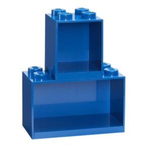 Set dvou modr&yacute;ch n&aacute;stěnn&yacute;ch polic LEGO&reg; Brick