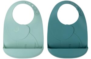 Set dvou modr&yacute;ch silikonov&yacute;ch brynd&aacute;ků Done by Deer Peekaboo Elphee