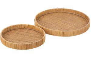 Set dvou ratanov&yacute;ch podnosů J-line Ragenn 30/40 cm