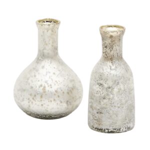 Set dvou stř&iacute;brn&yacute;ch v&aacute;z Kave Home Deila 13 cm