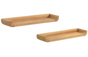 Set dvou teakov&yacute;ch n&aacute;stěnn&yacute;ch polic Kave Home Shamel 50 x 12 cm