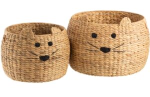 Set dvou &uacute;ložn&yacute;ch ko&scaron;ů na hračky z vodn&iacute;ho hyacintu J-line Sandara 41/46 cm