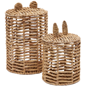 Set dvou &uacute;ložn&yacute;ch ko&scaron;ů z př&iacute;rodn&iacute;ch vl&aacute;ken Kave Home Venezia 30/25 cm