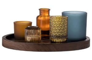 Set pěti barevn&yacute;ch skleněn&yacute;ch sv&iacute;cnů na t&aacute;cu Bloomingville Sanga