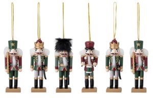 Set &scaron;esti dřevěn&yacute;ch v&aacute;nočn&iacute;ch ozdob Bloomingville Nikita 13 cm