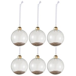 Set &scaron;esti skleněn&yacute;ch v&aacute;nočn&iacute;ch ozdob J-line Gloss 8 cm