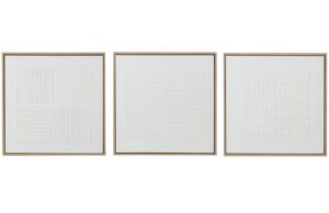 Set tř&iacute; b&iacute;l&yacute;ch abstraktn&iacute;ch obrazů J-line Dully 60 x 60 cm