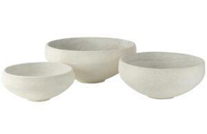 Set tř&iacute; b&iacute;l&yacute;ch keramick&yacute;ch květin&aacute;čů J-Line Draja &Oslash; 69/58/48 cm