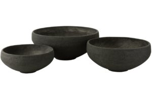 Set tř&iacute; čern&yacute;ch keramick&yacute;ch květin&aacute;čů J-Line Draja 69/58/48 cm