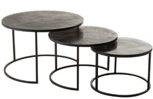 Set tř&iacute; čern&yacute;ch kovov&yacute;ch konferenčn&iacute;ch stolků J-line Hugle 75