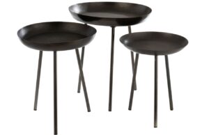 Set tř&iacute; tmavě &scaron;ed&yacute;ch odkl&aacute;dac&iacute;ch stolků J-line Treyon 38