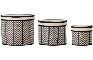 Set tř&iacute; &uacute;ložn&yacute;ch boxů z palmov&yacute;ch listů Bloomingville Islim 18/25/30 cm