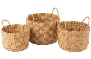 Set tř&iacute; &uacute;ložn&yacute;ch ko&scaron;ů z vodn&iacute;ho hyacintu J-Line Jacinthe 44/39/34 cm