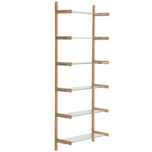 Skleněn&aacute; modul&aacute;rn&iacute; police Kave Home Sitra 202 x 90 cm