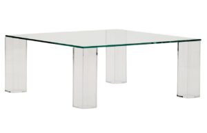 Skleněn&yacute; konferenčn&iacute; stolek Kave Home Adularia 85 x 85 cm