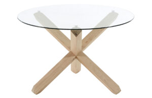 Skleněn&yacute; kulat&yacute; j&iacute;deln&iacute; stůl Kave Home Lotus 120 cm