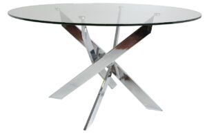 Skleněn&yacute; kulat&yacute; j&iacute;deln&iacute; stůl Marckeric Ruth 120 cm